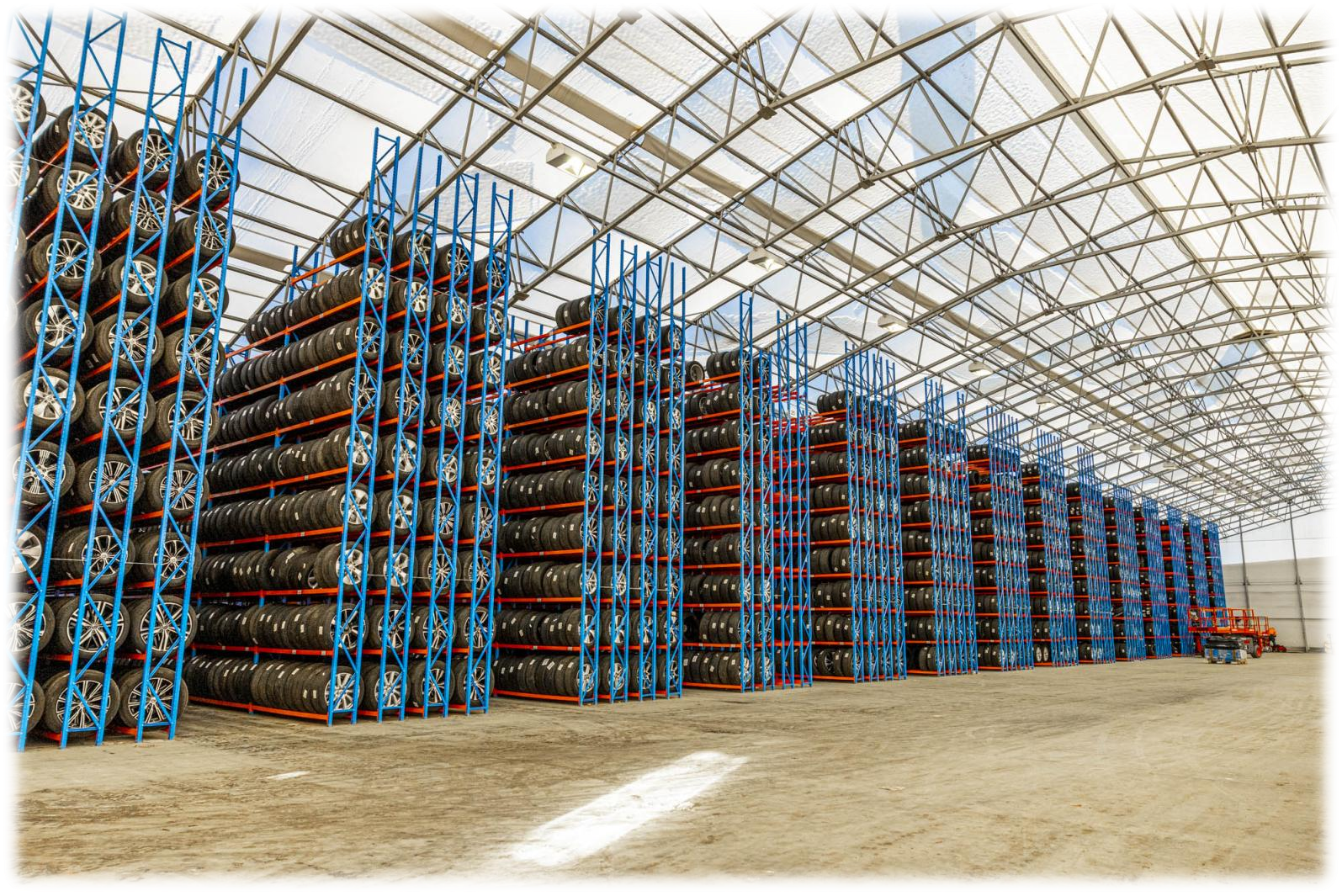 High-Capacity Warehouse Tyre Racks