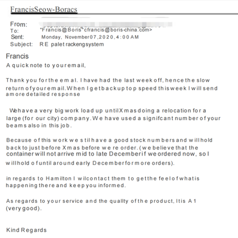 The automated racking client form New Zealand